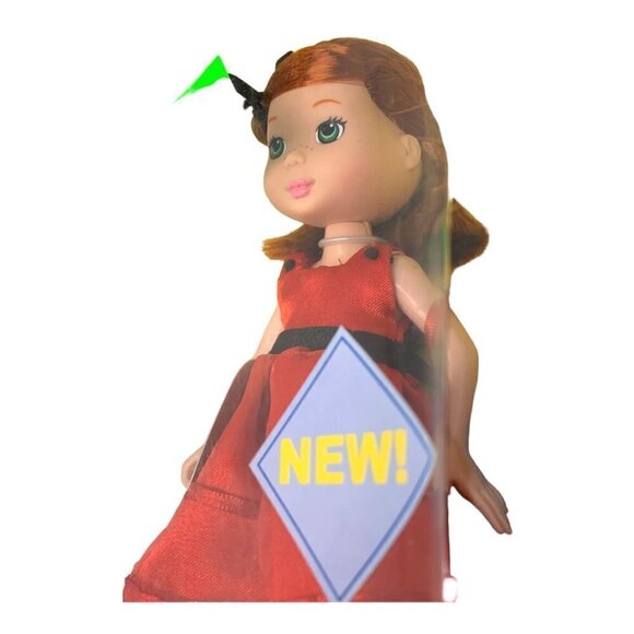 Madeline Poseable Doll Holiday Red Dress  2003 Learning Curve PARIS READ 8 inch - Picture 10 of 13